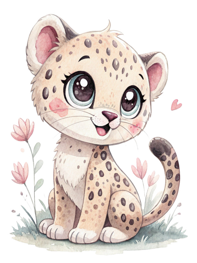 leopard cub fabric panel