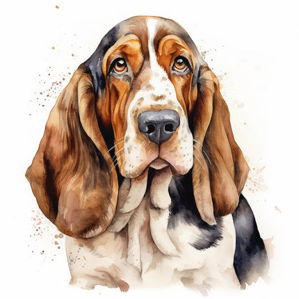 basset hound cotton fabric panel