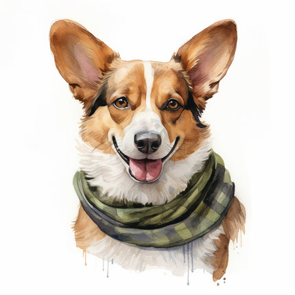 corgi dog cotton quilt panel