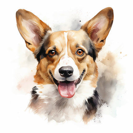 corgi dog cotton quilt panel