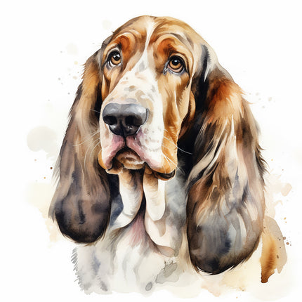 basset hound cotton fabric panel