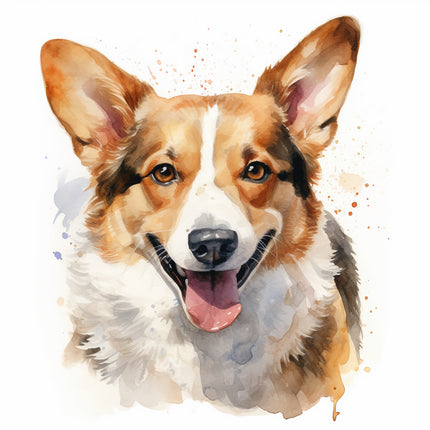 corgi dog cotton quilt panel