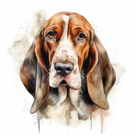 basset hound cotton fabric panel
