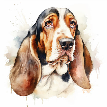 basset hound cotton fabric panel