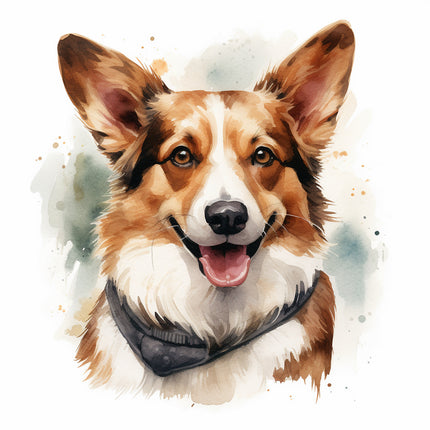 corgi dog cotton quilt panel