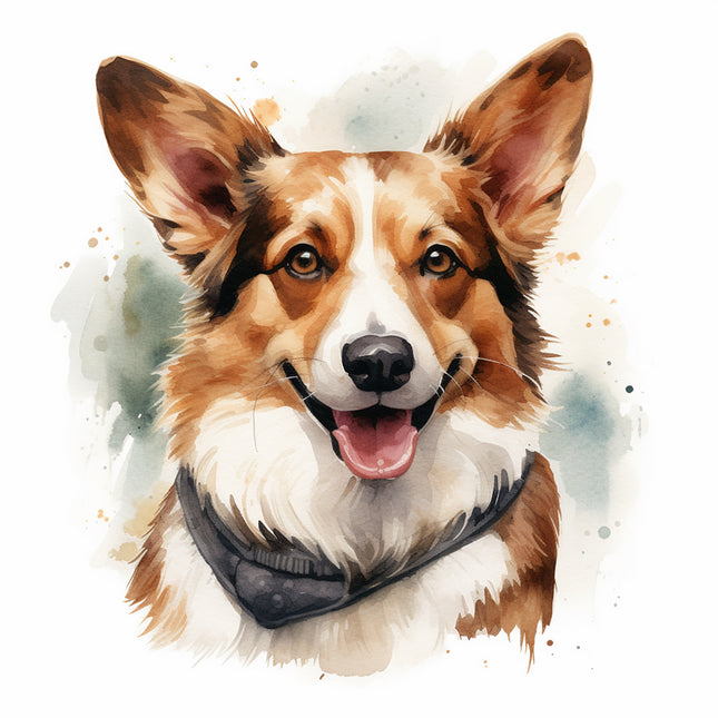 corgi dog cotton quilt panel