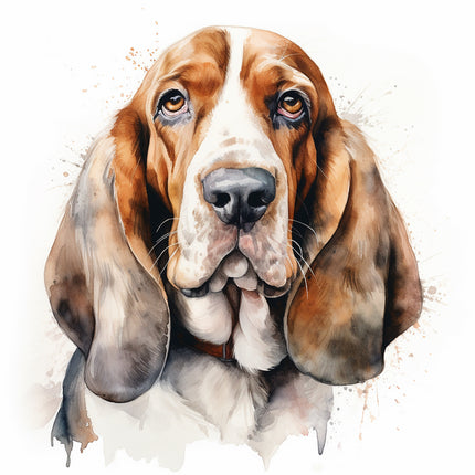 basset hound cotton fabric panel