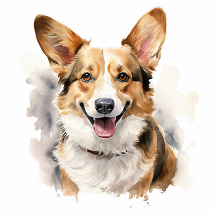 corgi dog cotton quilt panel