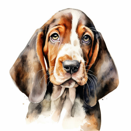 basset hound cotton fabric panel