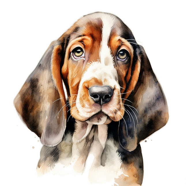 basset hound cotton fabric panel