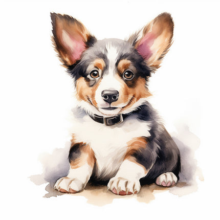 corgi dog cotton quilt panel