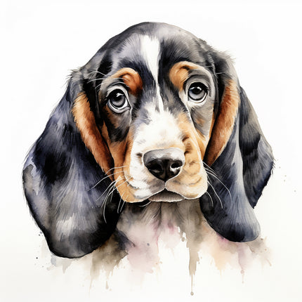 basset hound cotton fabric panel