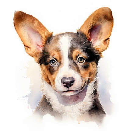 corgi dog cotton quilt panel