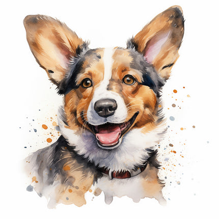 corgi dog cotton quilt panel