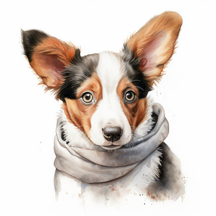 corgi cotton quilt panel