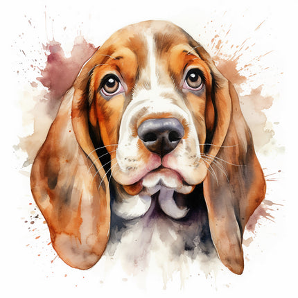 basset hound cotton fabric panel