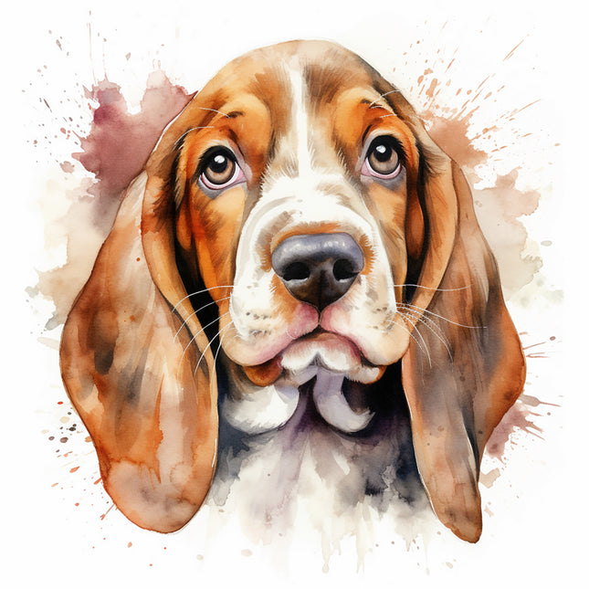 basset hound cotton fabric panel