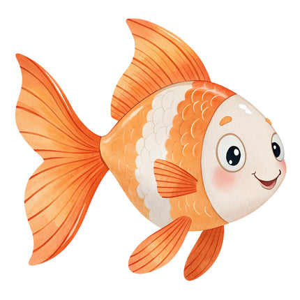 Cartoon goldfish quilt block