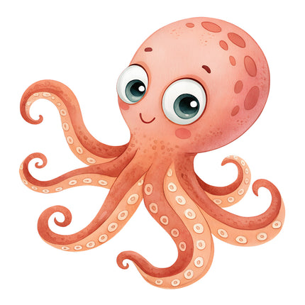 Cartoon octopus quilt block