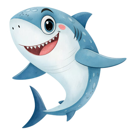 happy shark fabric panel