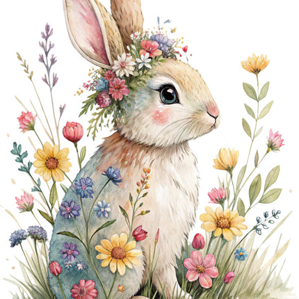 boho rabbit quilt panel