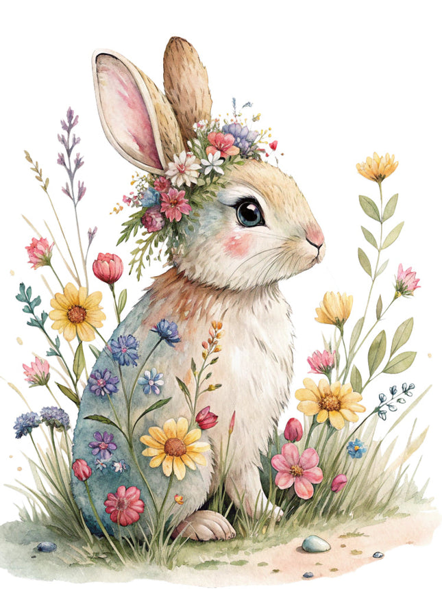 boho rabbit quilt panel