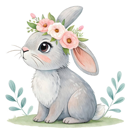 boho rabbit fabric panel