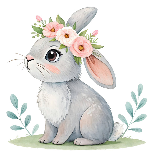 boho rabbit fabric panel