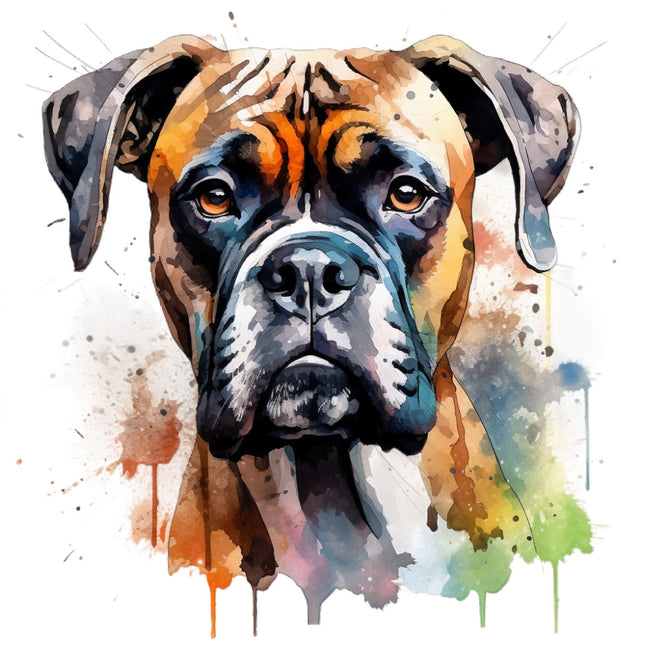 boxer dog cotton fabric panel