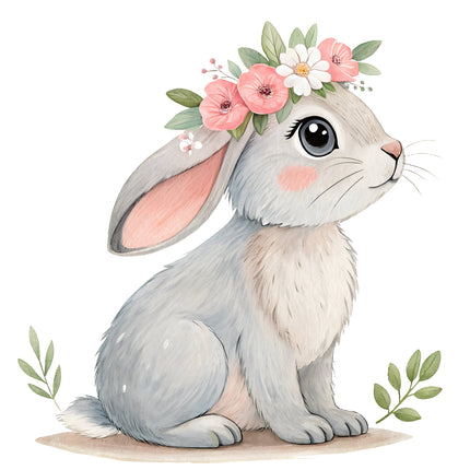 boho bunny fabric panel