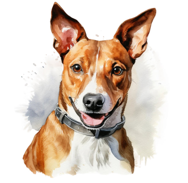 Basenji dog fabric panel