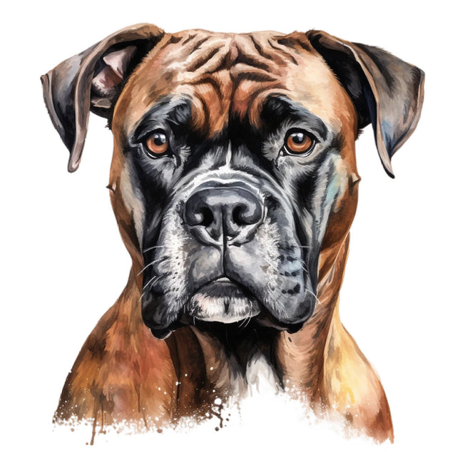 boxer dog cotton fabric panel