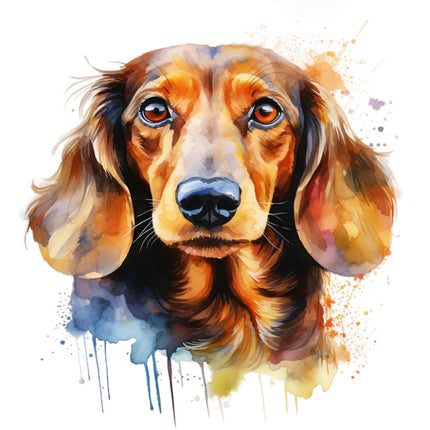 dachshund dog cotton fabric panel