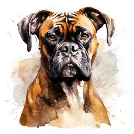 boxer dog cotton fabric panel
