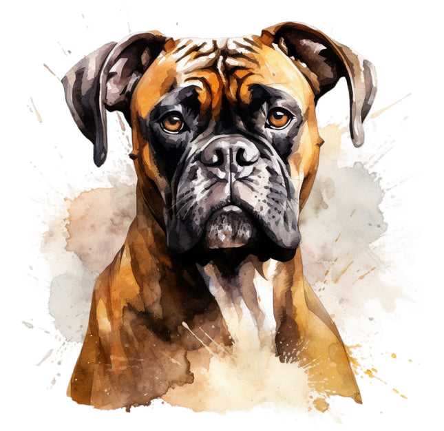 boxer dog cotton fabric panel