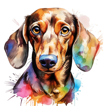 dachshund dog cotton fabric panel