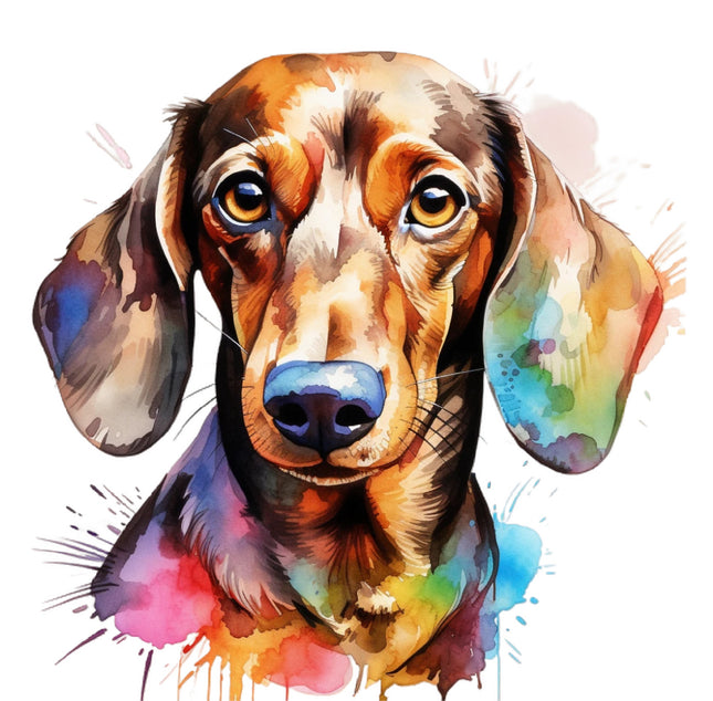 dachshund dog cotton fabric panel