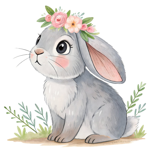 boho bunny fabric panel