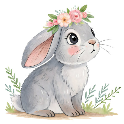 boho rabbit fabric panel
