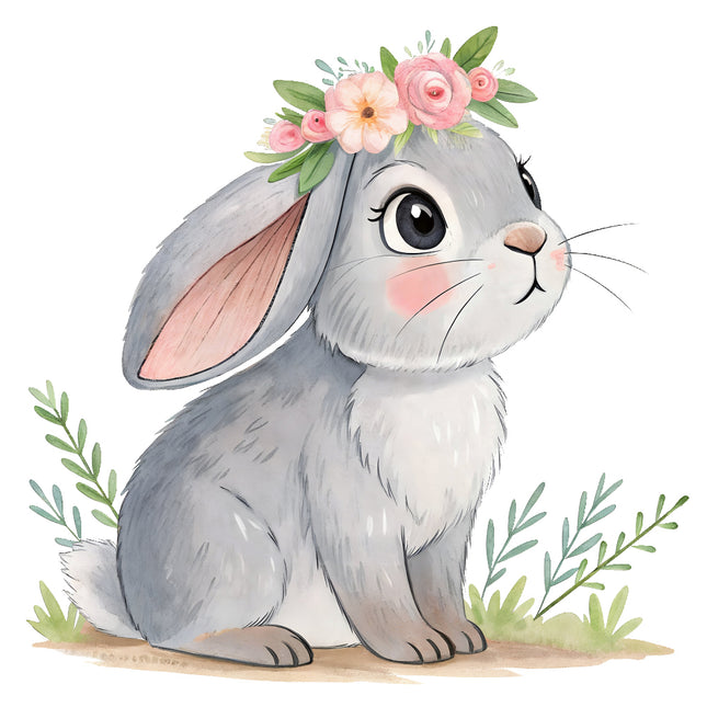 boho rabbit fabric panel