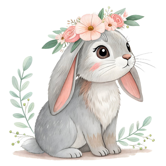 boho bunny fabric panel