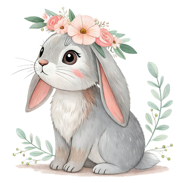 boho rabbit fabric panel