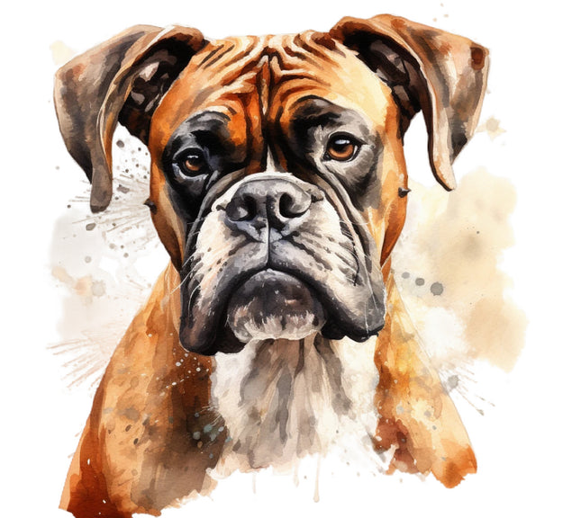 boxer dog cotton fabric panel