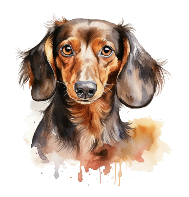 dachshund dog cotton fabric panel