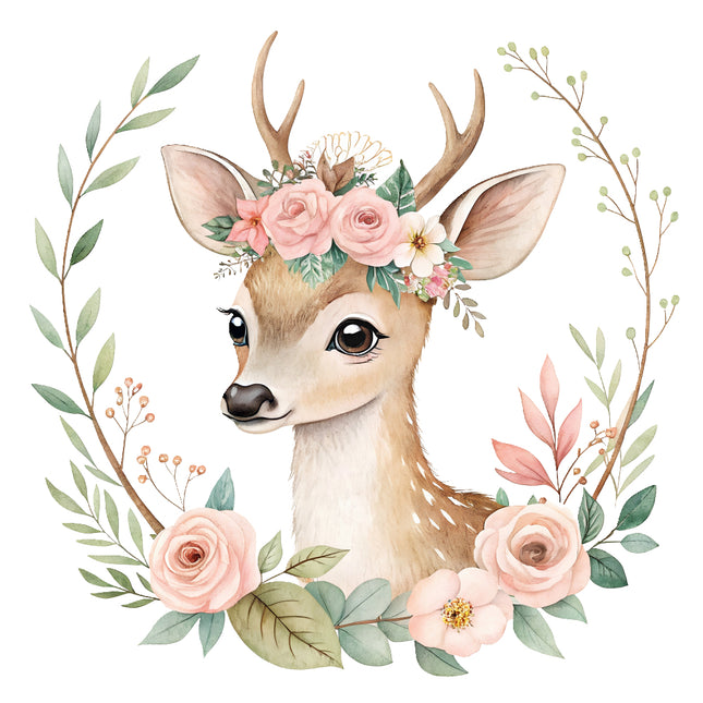 boho deer fabric panel