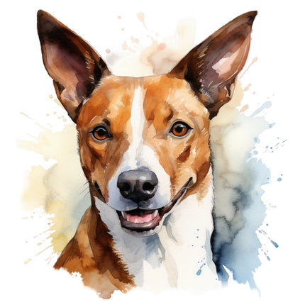 Basenji dog fabric panel