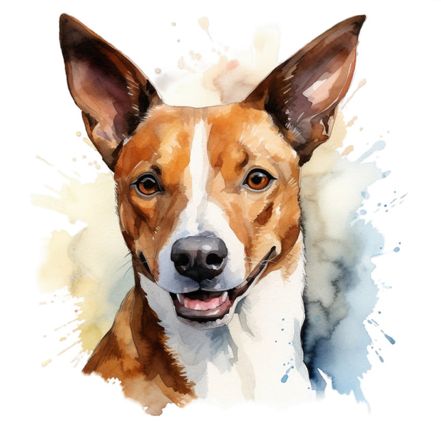 Basenji dog fabric panel