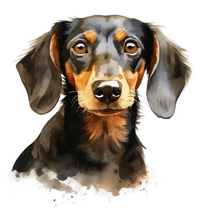 dachshund dog cotton fabric panel