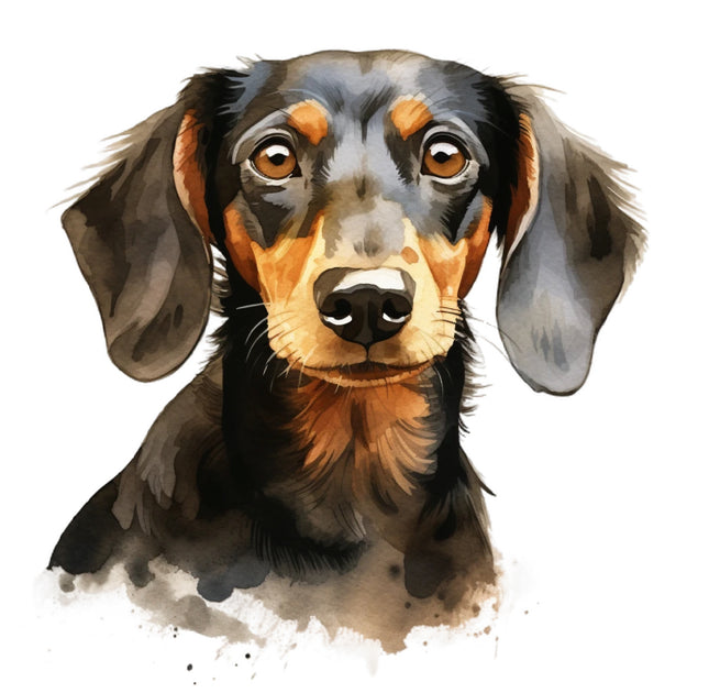 dachshund dog cotton fabric panel