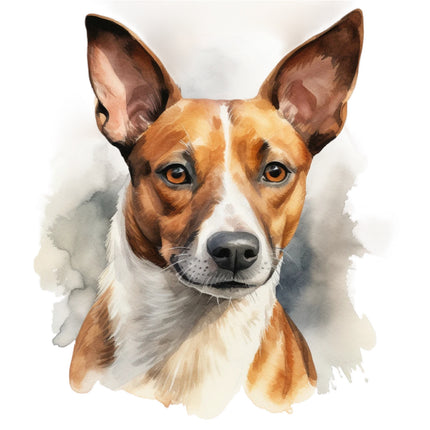 Basenji dog fabric panel
